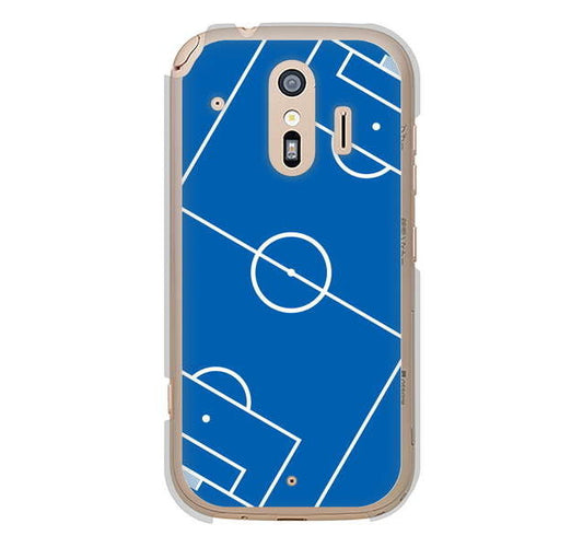 らくらくスマートフォン me F-01L docomo 高画質仕上げ 背面印刷 ハードケース 【IB922 SOCCER_ピッチ】