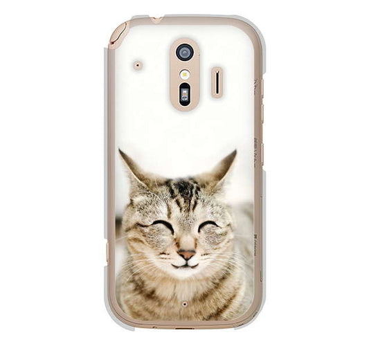 らくらくスマートフォン me F-01L docomo 高画質仕上げ 背面印刷 ハードケース 【VA801 笑福ねこ】