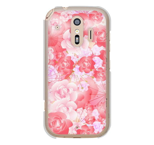 らくらくスマートフォン me F-01L docomo 高画質仕上げ 背面印刷 ハードケース 【VA817 はんなり色の華】
