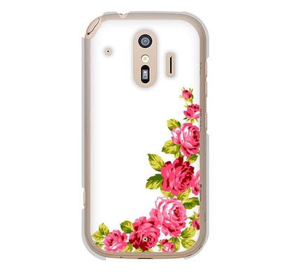 らくらくスマートフォン me F-01L docomo 高画質仕上げ 背面印刷 ハードケース ロマンチックなバラ