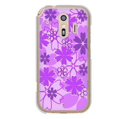 らくらくスマートフォン me F-01L docomo 高画質仕上げ 背面印刷 ハードケース 重なり合う花