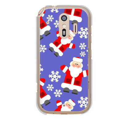 らくらくスマートフォン me F-01L docomo 高画質仕上げ 背面印刷 ハードケース クリスマス