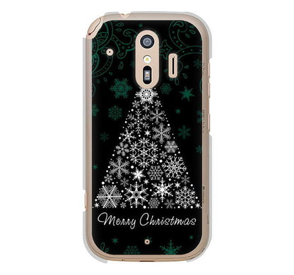 らくらくスマートフォン me F-01L docomo 高画質仕上げ 背面印刷 ハードケース クリスマス