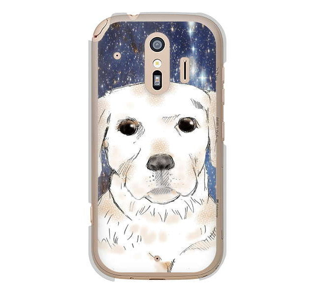 らくらくスマートフォン me F-01L docomo 高画質仕上げ 背面印刷 ハードケース ラブラドールレトリバー