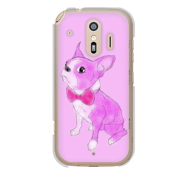 らくらくスマートフォン me F-01L docomo 高画質仕上げ 背面印刷 ハードケース ボストンテリア