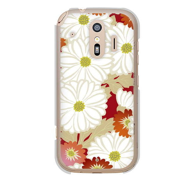 らくらくスマートフォン me F-01L docomo 高画質仕上げ 背面印刷 ハードケース 和花柄