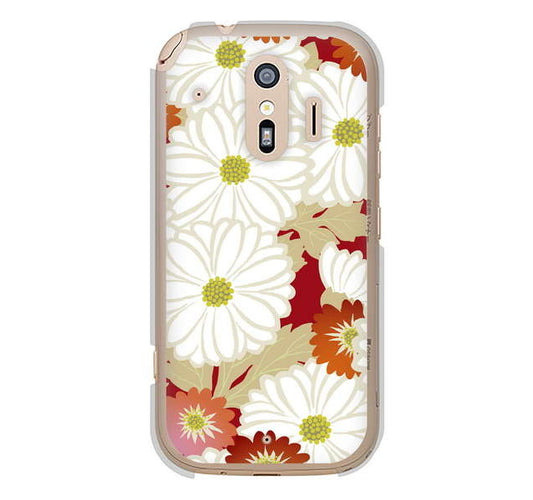 らくらくスマートフォン me F-01L docomo 高画質仕上げ 背面印刷 ハードケース 和花柄