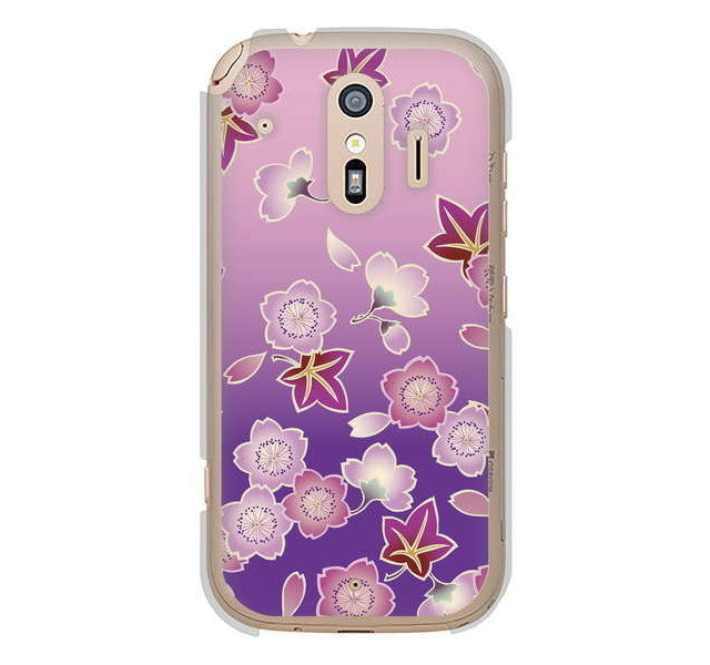 らくらくスマートフォン me F-01L docomo 高画質仕上げ 背面印刷 ハードケース 和花柄