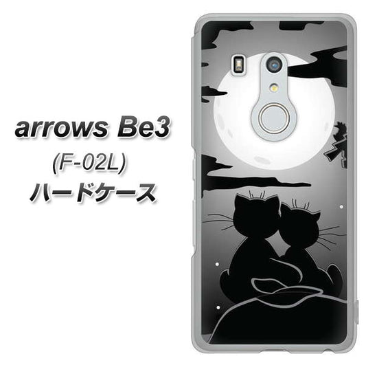 docomo アローズ ビー3 F-02L 高画質仕上げ 背面印刷 ハードケース【342 月夜の二人】