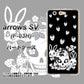 docomo アローズSV F-03H 高画質仕上げ 背面印刷 ハードケース【AG837 苺兎（黒）】