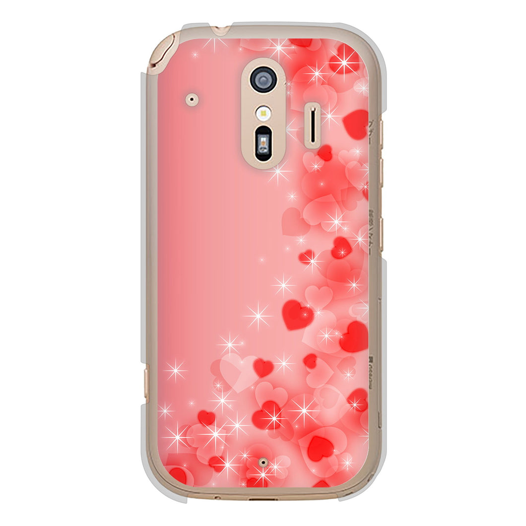 らくらくスマートフォン F-42A docomo 高画質仕上げ 背面印刷 ハードケース 【003 ハート色の夢】
