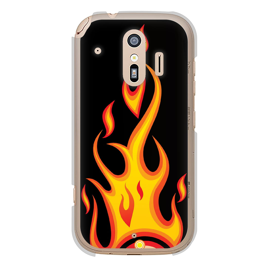 らくらくスマートフォン F-42A docomo 高画質仕上げ 背面印刷 ハードケース 【010 ファイヤー】