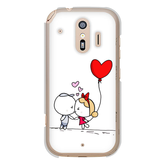 らくらくスマートフォン F-42A docomo 高画質仕上げ 背面印刷 ハードケース カップル