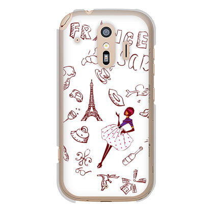 らくらくスマートフォン F-42A docomo 高画質仕上げ 背面印刷 ハードケース LOVE フランス