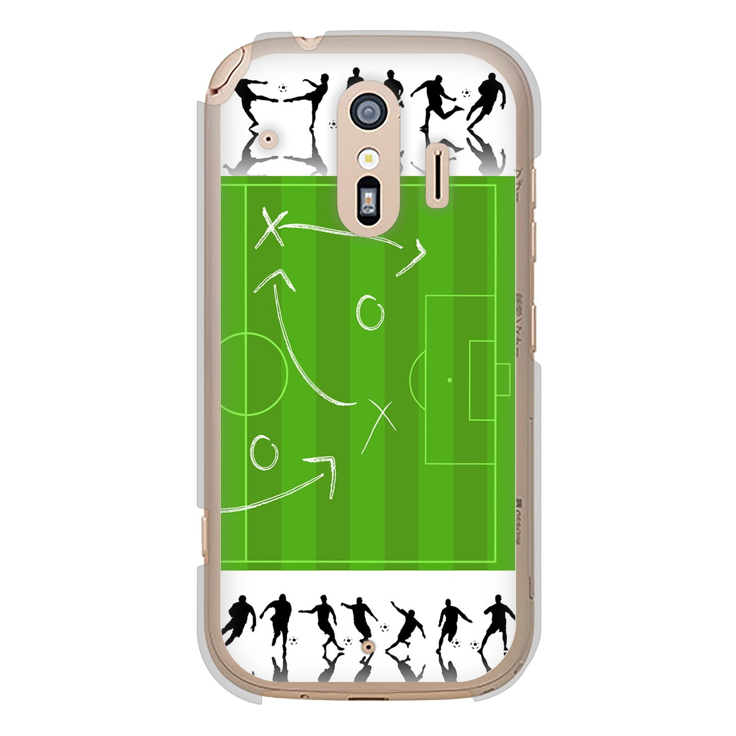 らくらくスマートフォン F-42A docomo 高画質仕上げ 背面印刷 ハードケース 【304 サッカー戦略ボード】