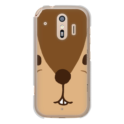 らくらくスマートフォン F-42A docomo 高画質仕上げ 背面印刷 ハードケース ドアップアニマル