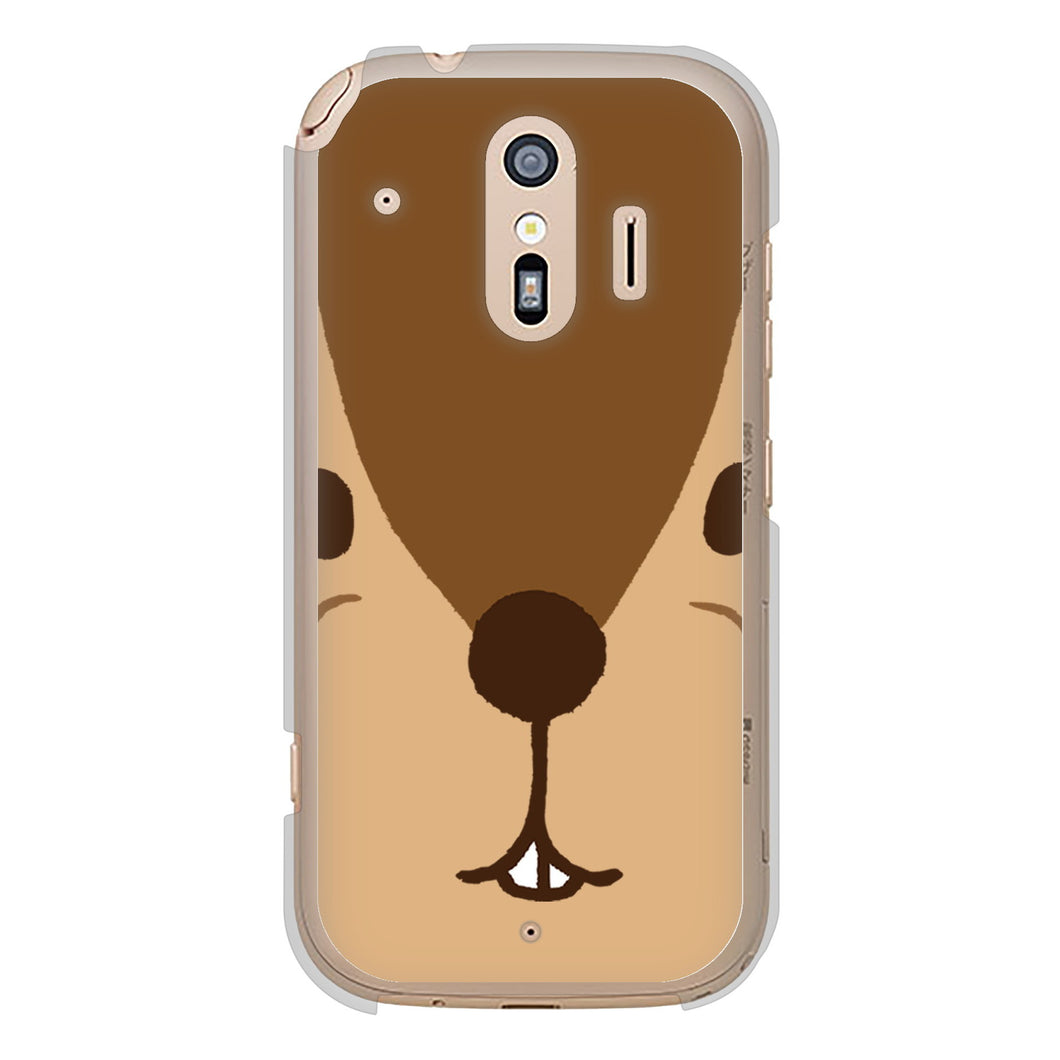 らくらくスマートフォン F-42A docomo 高画質仕上げ 背面印刷 ハードケース ドアップアニマル