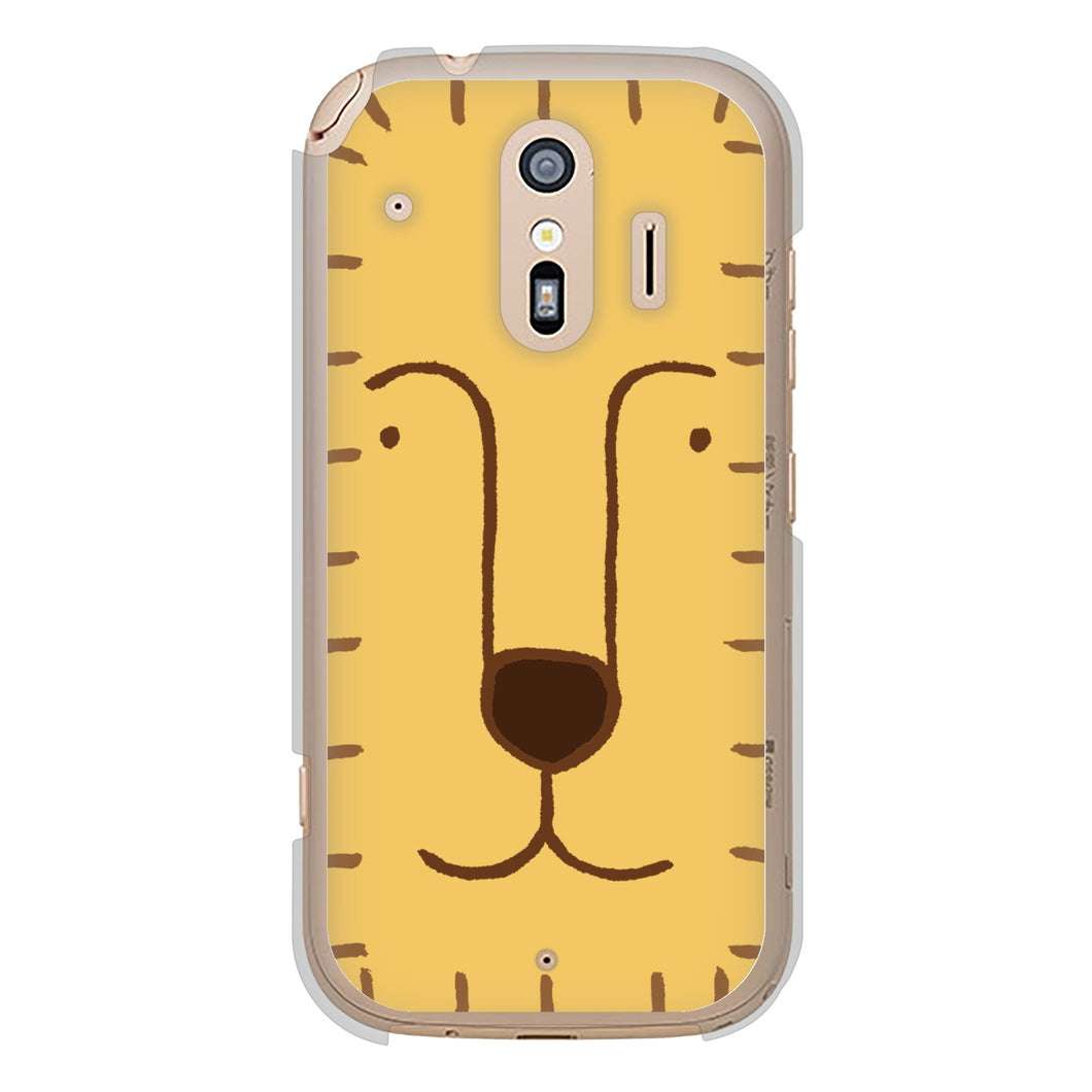 らくらくスマートフォン F-42A docomo 高画質仕上げ 背面印刷 ハードケース ドアップアニマル