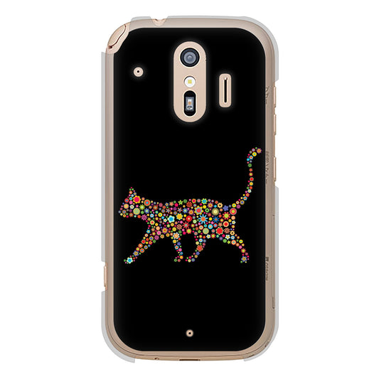 らくらくスマートフォン F-42A docomo 高画質仕上げ 背面印刷 ハードケース 【406 カラフルキャット】
