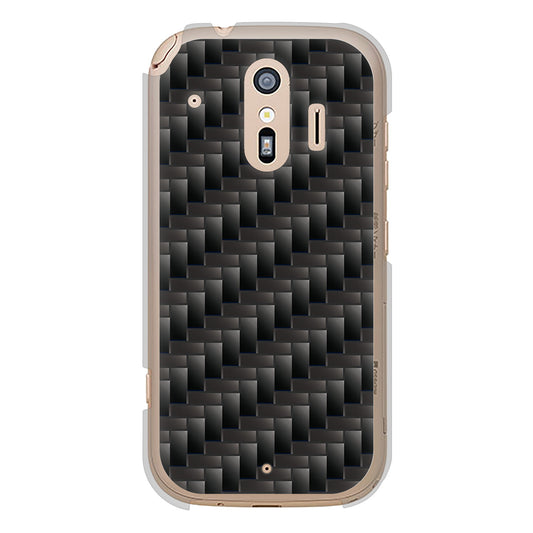 らくらくスマートフォン F-42A docomo 高画質仕上げ 背面印刷 ハードケース 【461 カーボン】