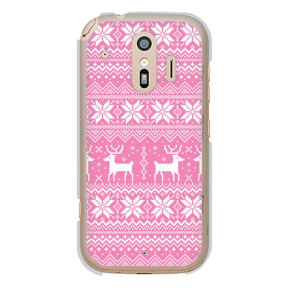 らくらくスマートフォン F-42A docomo 高画質仕上げ 背面印刷 ハードケース クリスマス