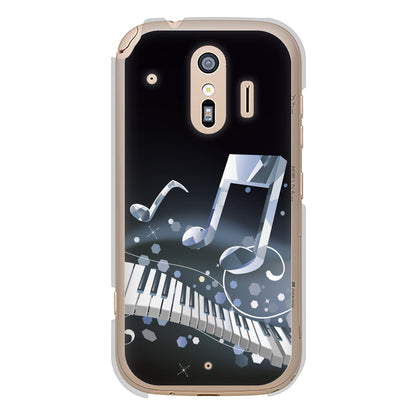 らくらくスマートフォン F-42A docomo 高画質仕上げ 背面印刷 ハードケース 音符