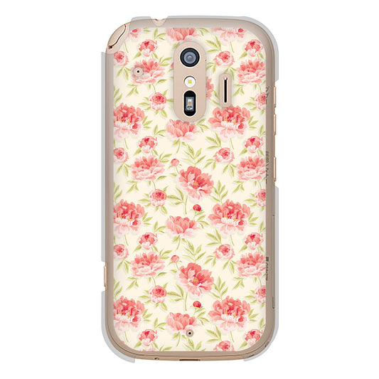 らくらくスマートフォン F-42A docomo 高画質仕上げ 背面印刷 ハードケース 北欧の小花