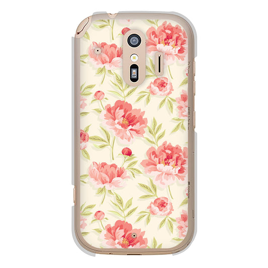 らくらくスマートフォン F-42A docomo 高画質仕上げ 背面印刷 ハードケース 北欧の小花