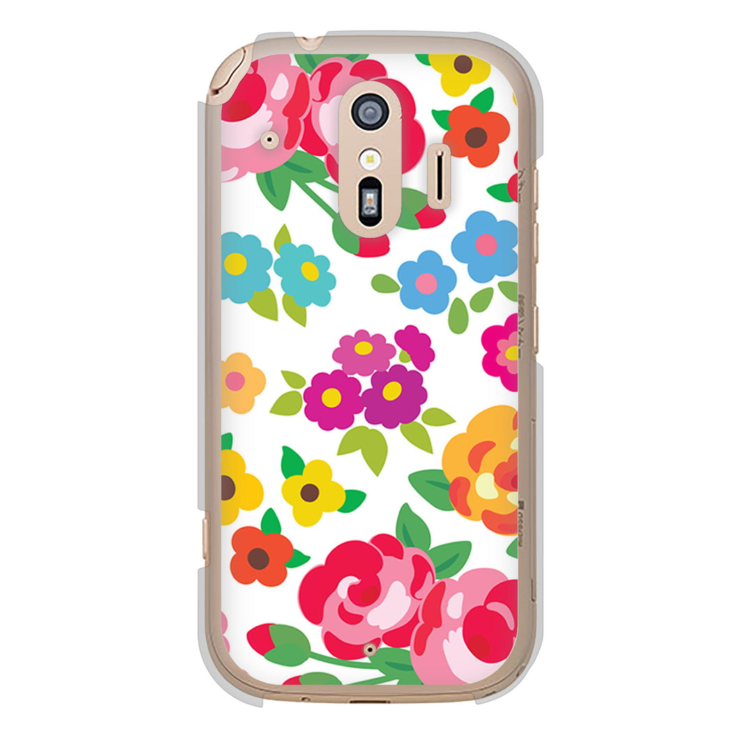 らくらくスマートフォン F-42A docomo 高画質仕上げ 背面印刷 ハードケース 【776 5月のフラワーガーデン】