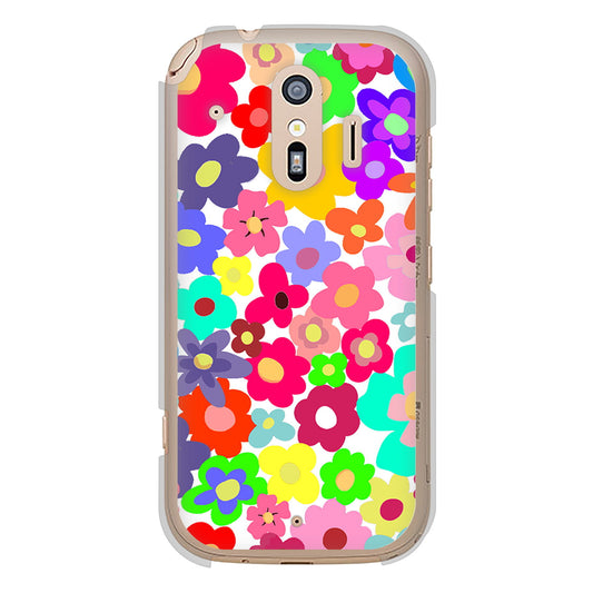 らくらくスマートフォン F-42A docomo 高画質仕上げ 背面印刷 ハードケース ルーズフラワー
