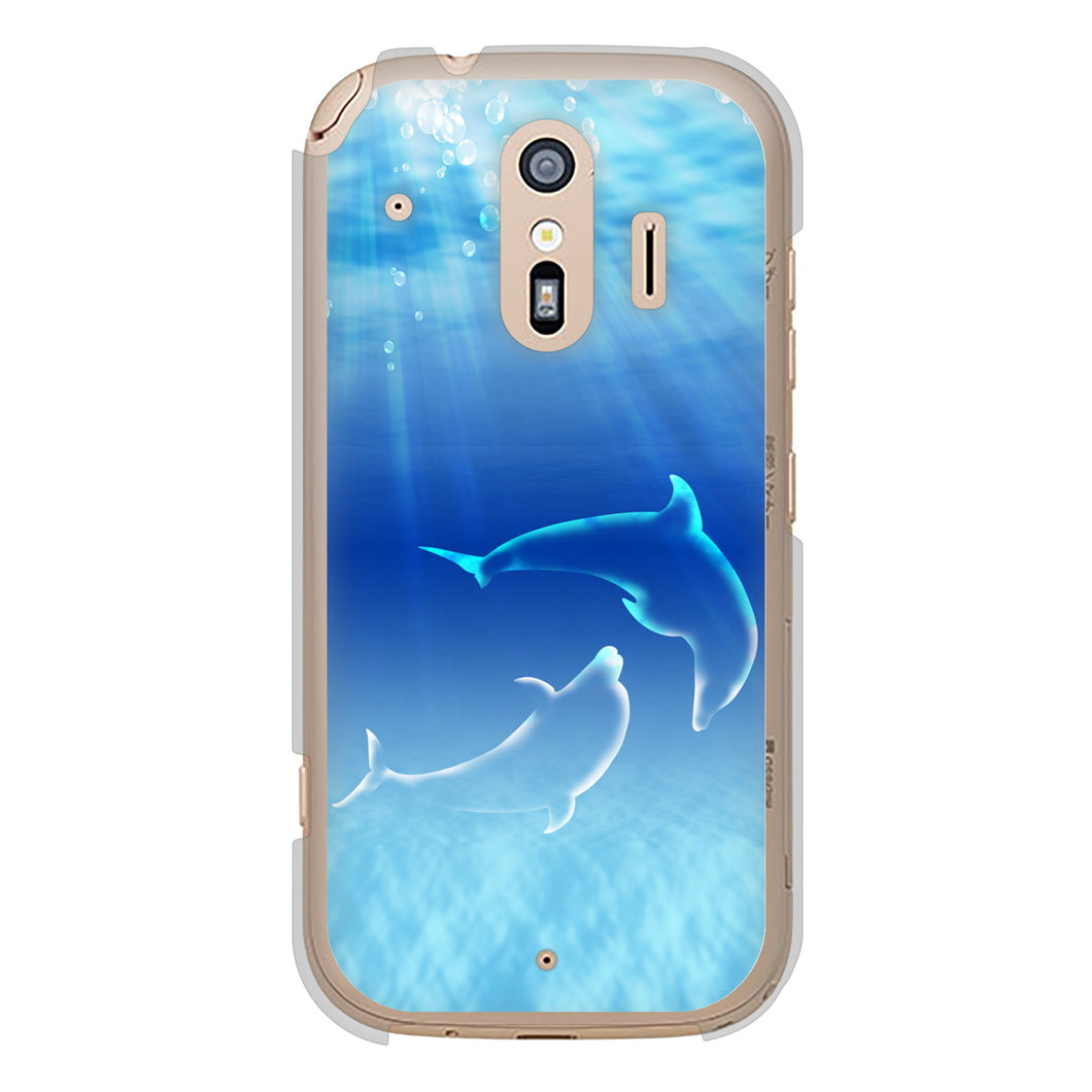 らくらくスマートフォン F-42A docomo 高画質仕上げ 背面印刷 ハードケース 海の守り神