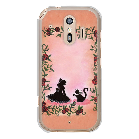 らくらくスマートフォン F-42A docomo 高画質仕上げ 背面印刷 ハードケース お姫様とネコ