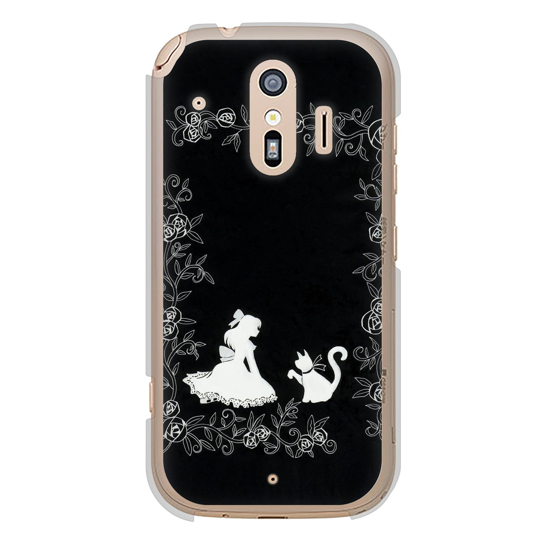 らくらくスマートフォン F-42A docomo 高画質仕上げ 背面印刷 ハードケース お姫様とネコ
