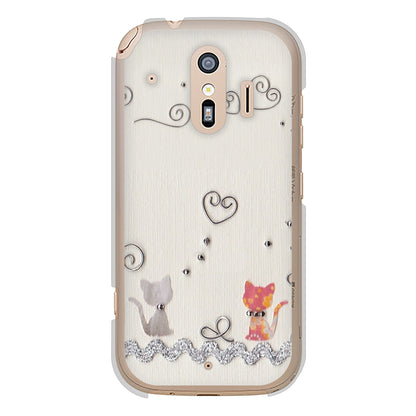 らくらくスマートフォン F-42A docomo 高画質仕上げ 背面印刷 ハードケース クラフト写真ネコ