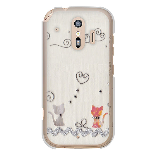 らくらくスマートフォン F-42A docomo 高画質仕上げ 背面印刷 ハードケース クラフト写真ネコ
