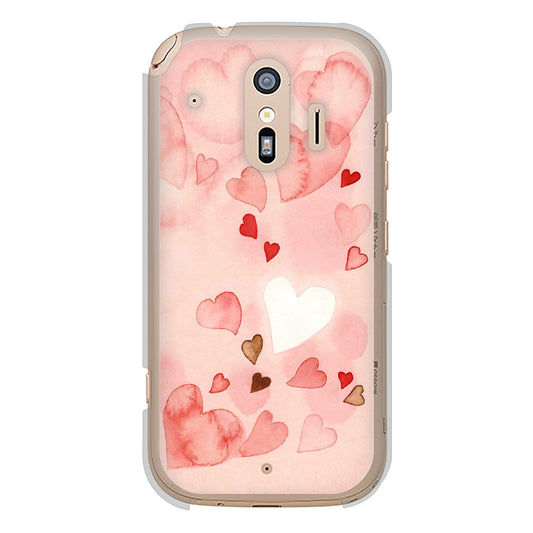 らくらくスマートフォン F-42A docomo 高画質仕上げ 背面印刷 ハードケース 【1125 ハートの和紙】