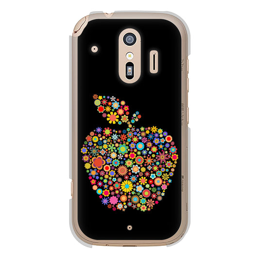 らくらくスマートフォン F-42A docomo 高画質仕上げ 背面印刷 ハードケース 【1195 カラフルアップル】