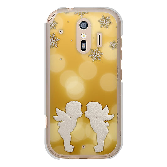 らくらくスマートフォン F-42A docomo 高画質仕上げ 背面印刷 ハードケース エンジェル