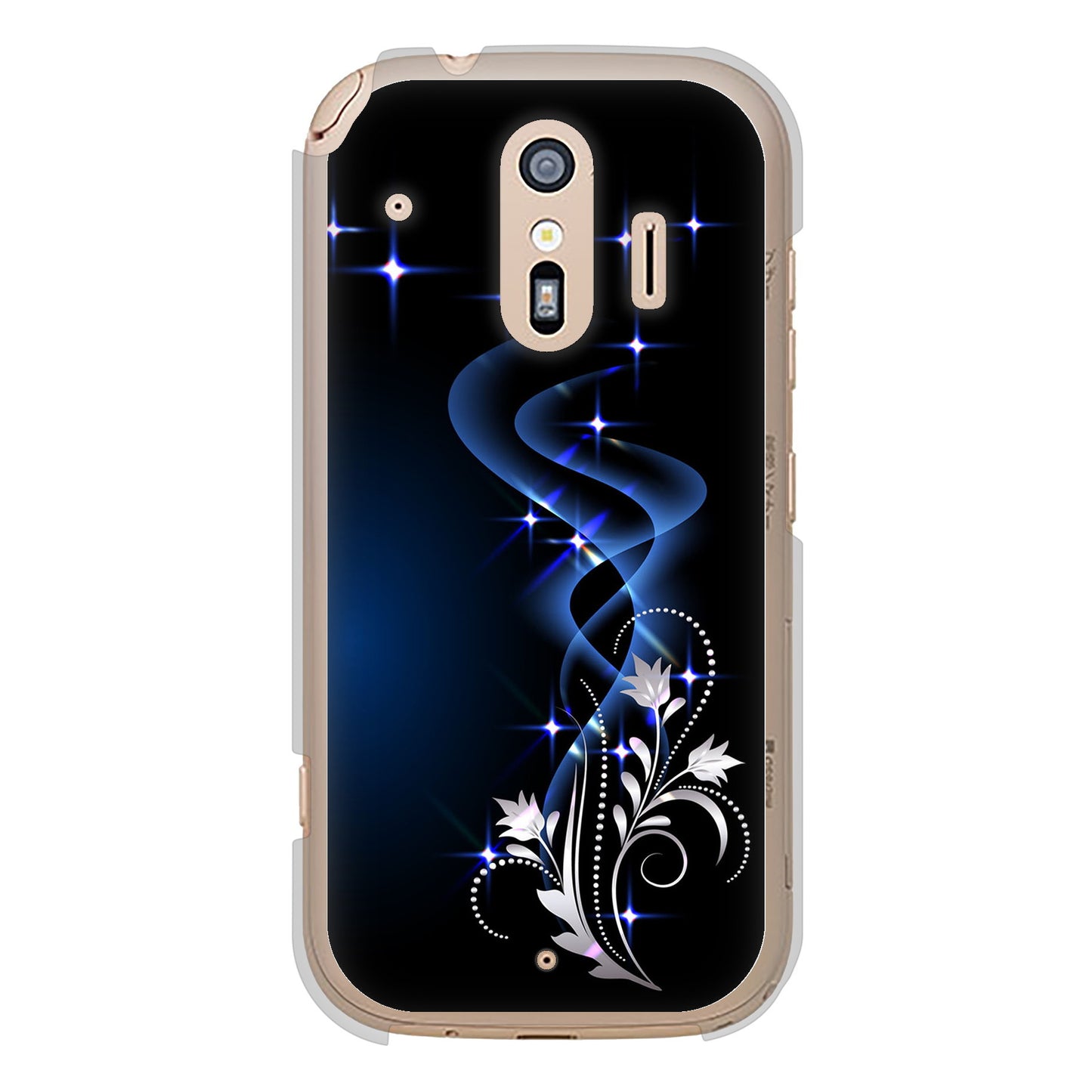 らくらくスマートフォン F-42A docomo 高画質仕上げ 背面印刷 ハードケース 【1278 華より昇る流れ】
