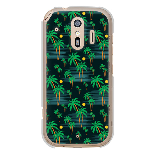 らくらくスマートフォン F-42A docomo 高画質仕上げ 背面印刷 ハードケース 【1315 月夜とヤシ】