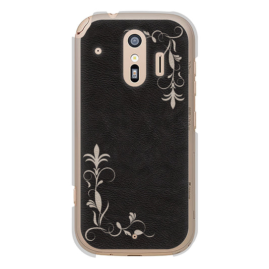 らくらくスマートフォン F-42A docomo 高画質仕上げ 背面印刷 ハードケース 【EK825 レザー風グラスフレーム】