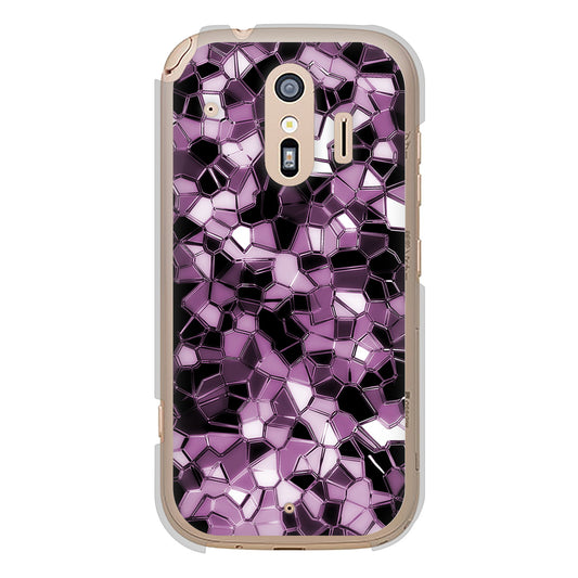 らくらくスマートフォン F-42A docomo 高画質仕上げ 背面印刷 ハードケース 【EK837 テクニカルミラーパープル】