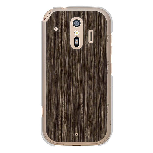 らくらくスマートフォン F-42A docomo 高画質仕上げ 背面印刷 ハードケース 【EK848 木目ダークブラウン】