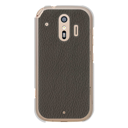 らくらくスマートフォン F-42A docomo 高画質仕上げ 背面印刷 ハードケース レザー風