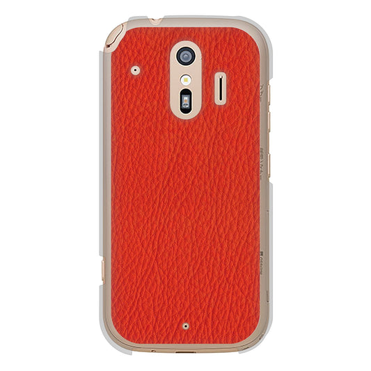 らくらくスマートフォン F-42A docomo 高画質仕上げ 背面印刷 ハードケース 【EK852 レザー風レッド】