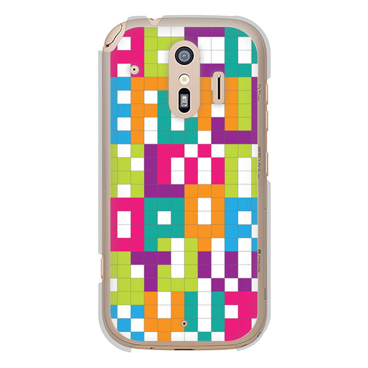 らくらくスマートフォン F-42A docomo 高画質仕上げ 背面印刷 ハードケース 【IB916 ブロックアルファベット】