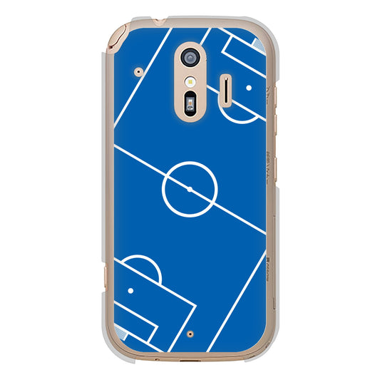 らくらくスマートフォン F-42A docomo 高画質仕上げ 背面印刷 ハードケース 【IB922 SOCCER_ピッチ】