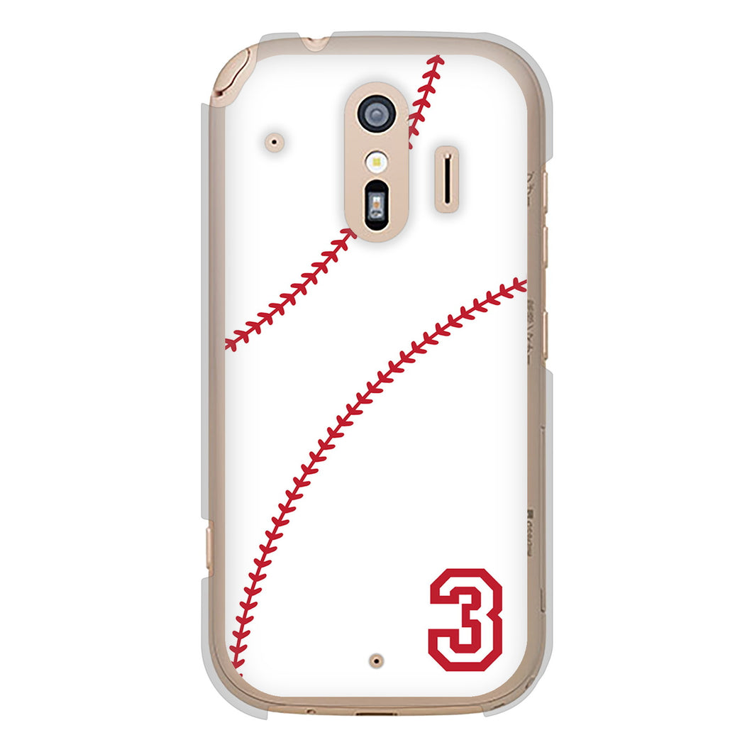 らくらくスマートフォン F-42A docomo 高画質仕上げ 背面印刷 ハードケース baseball