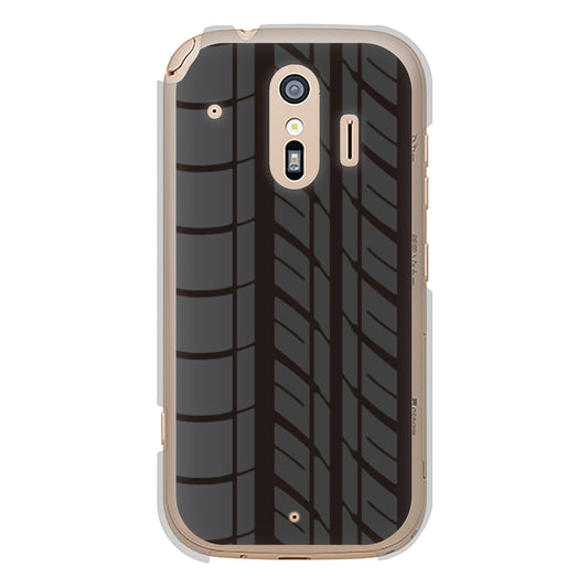 らくらくスマートフォン F-42A docomo 高画質仕上げ 背面印刷 ハードケース 【IB931 タイヤ】