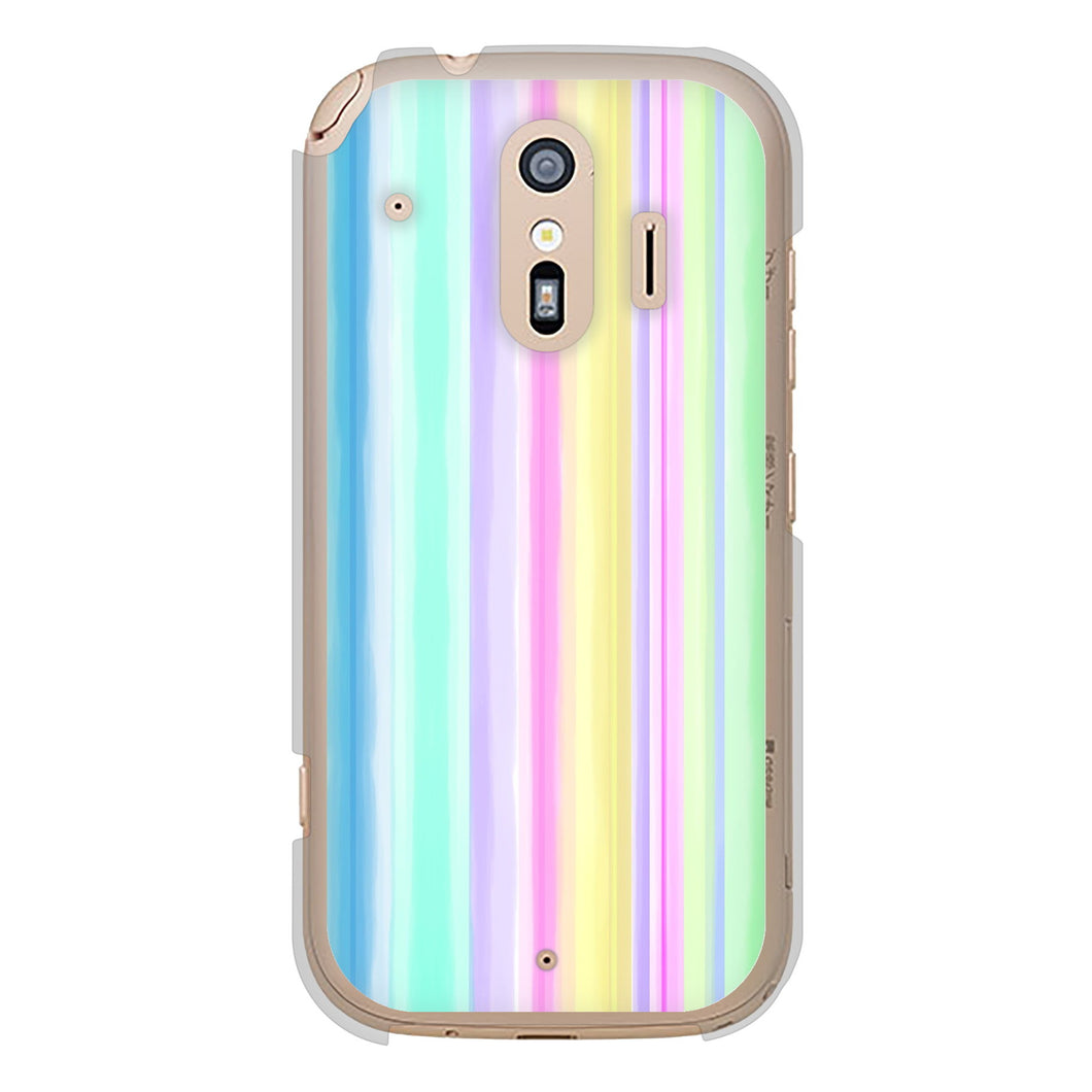 らくらくスマートフォン F-42A docomo 高画質仕上げ 背面印刷 ハードケース レインボー